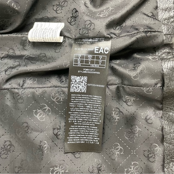 Guess Vest Faux Fur and Leather Zip Front, Size Small - Picture 10 of 10